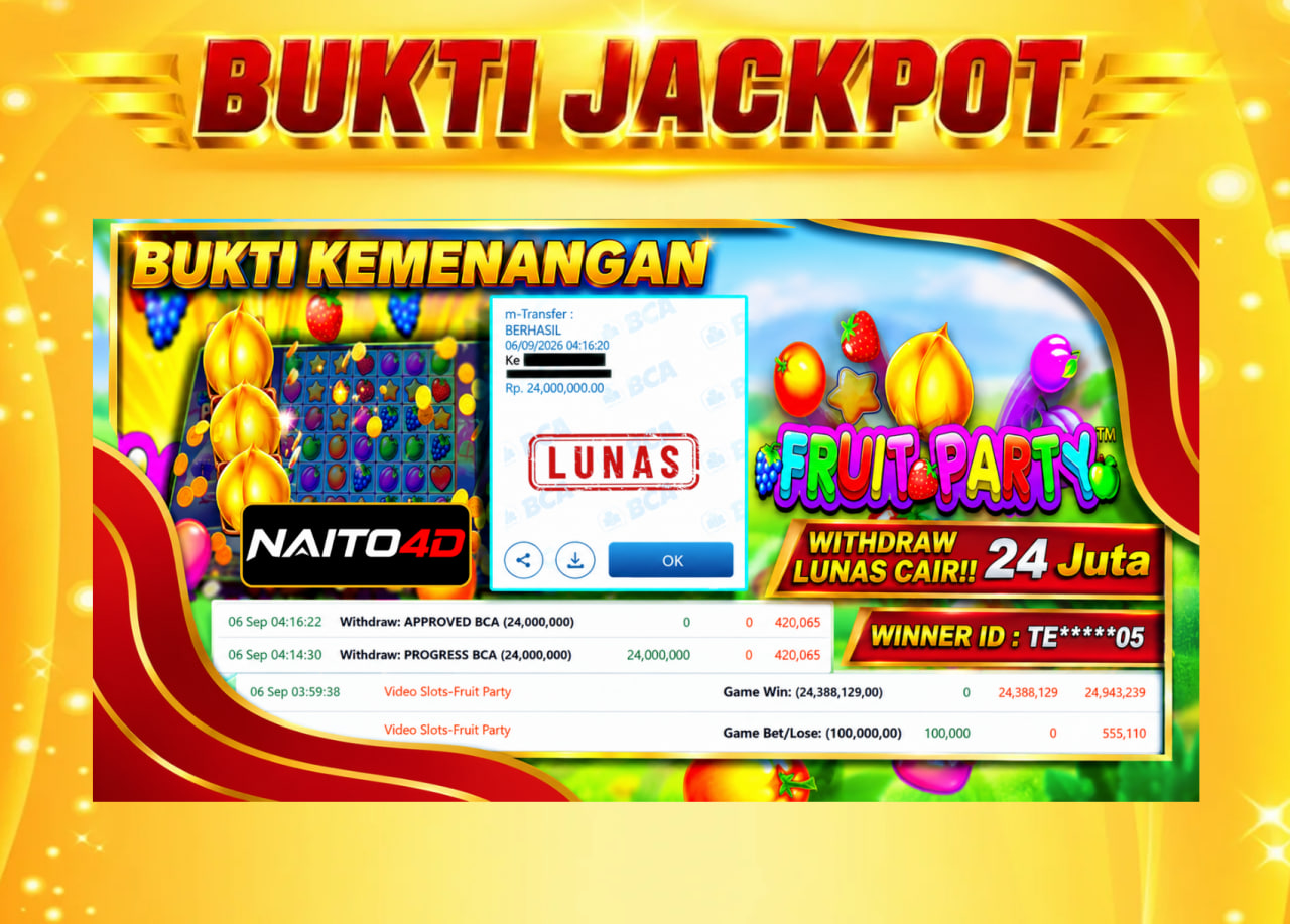 🔥 FRUIT PARTY BAWA HASIL YANG SUPER LUAR BIASA! Rp 24 JUTA BERHASIL DIDAPATKAN!