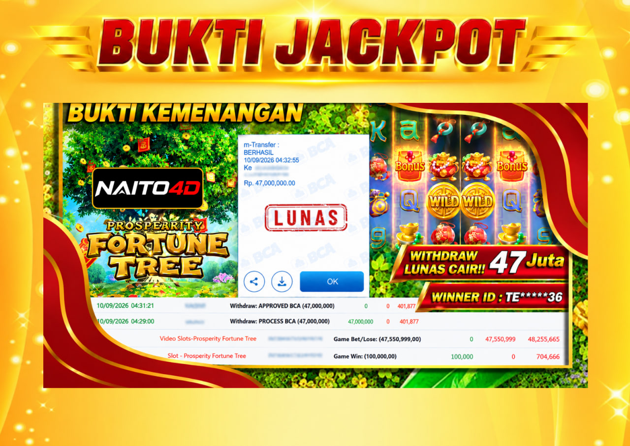 BUKTI KEMENANGAN 10 SEPTEMBER 2026,  DI GAME PROSPERITY FORTUNE TREE YANG BERHASIL MENDAPATKAN JACKPOT SEBESAR RP 47.000.000🔥
