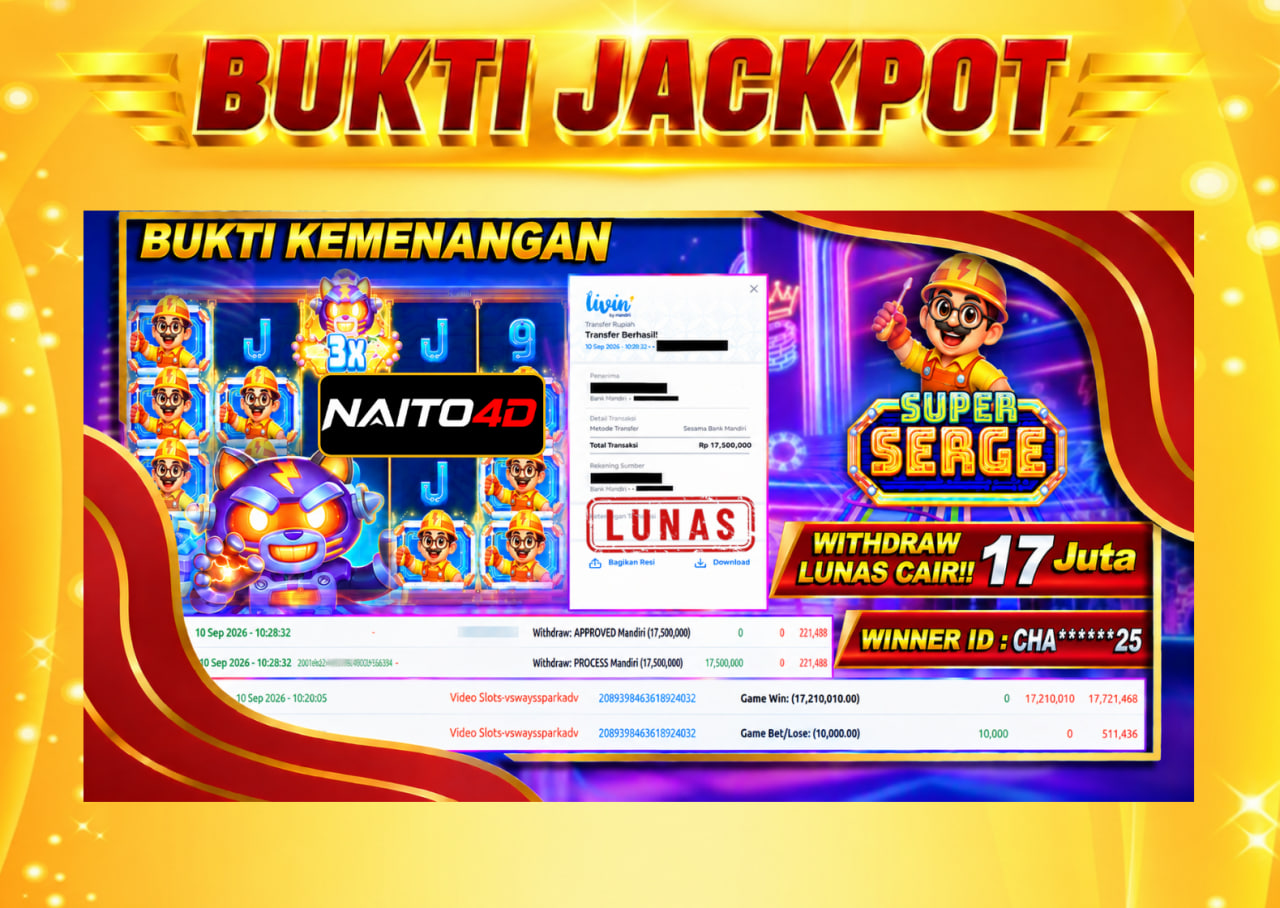 BUKTI KEMENANGAN 10 SEPTEMBER 2026, DI GAME SUPER SERGE (PRAGMATIC PLAY) YANG BERHASIL WITHDRAW JACKPOT SEBESAR  RP 17.500.000🔥