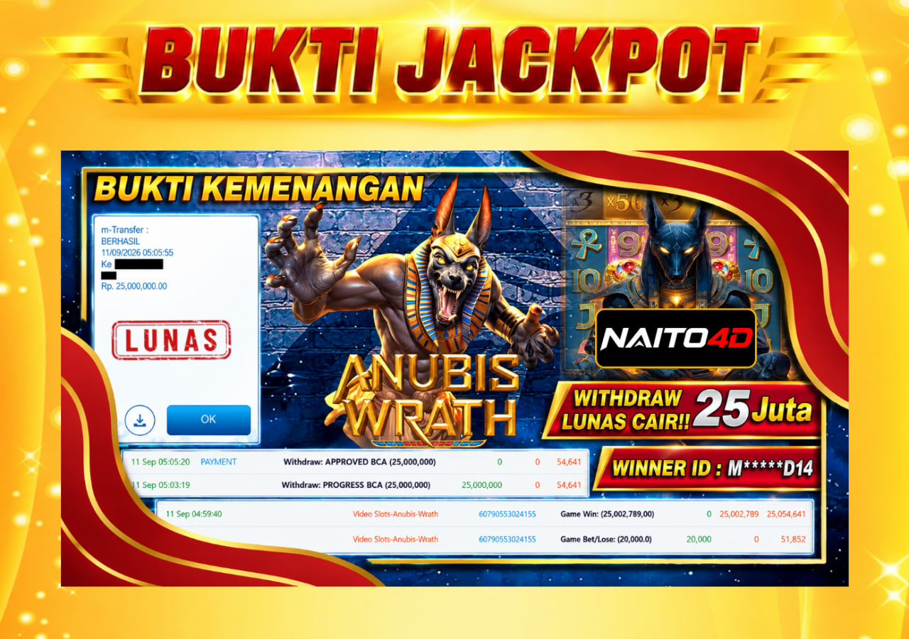 🔥BUKTI KEMENANGAN 11 SEPTEMBER 2026 DI GAME ANUBIS WRATH ( PG-SOFT ) WITHDRAW RP 25.000.000.🔥