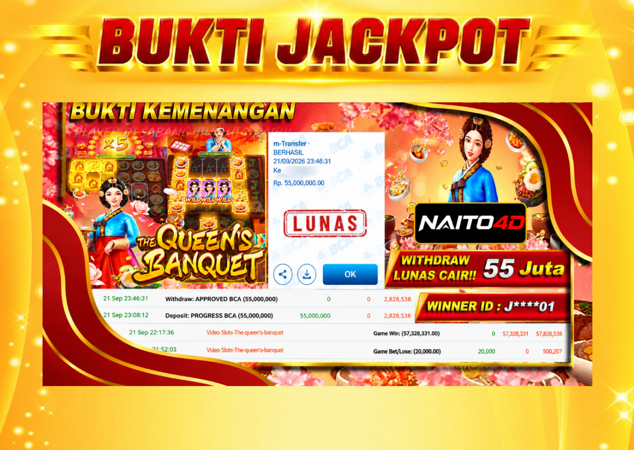 🔥 BUKTI KEMENANGAN 21 SEPTEMBER 2026 — WITHDRAW Rp55.000.000! 💰🔥 DI GAME THE QUEEN’S BANQUET