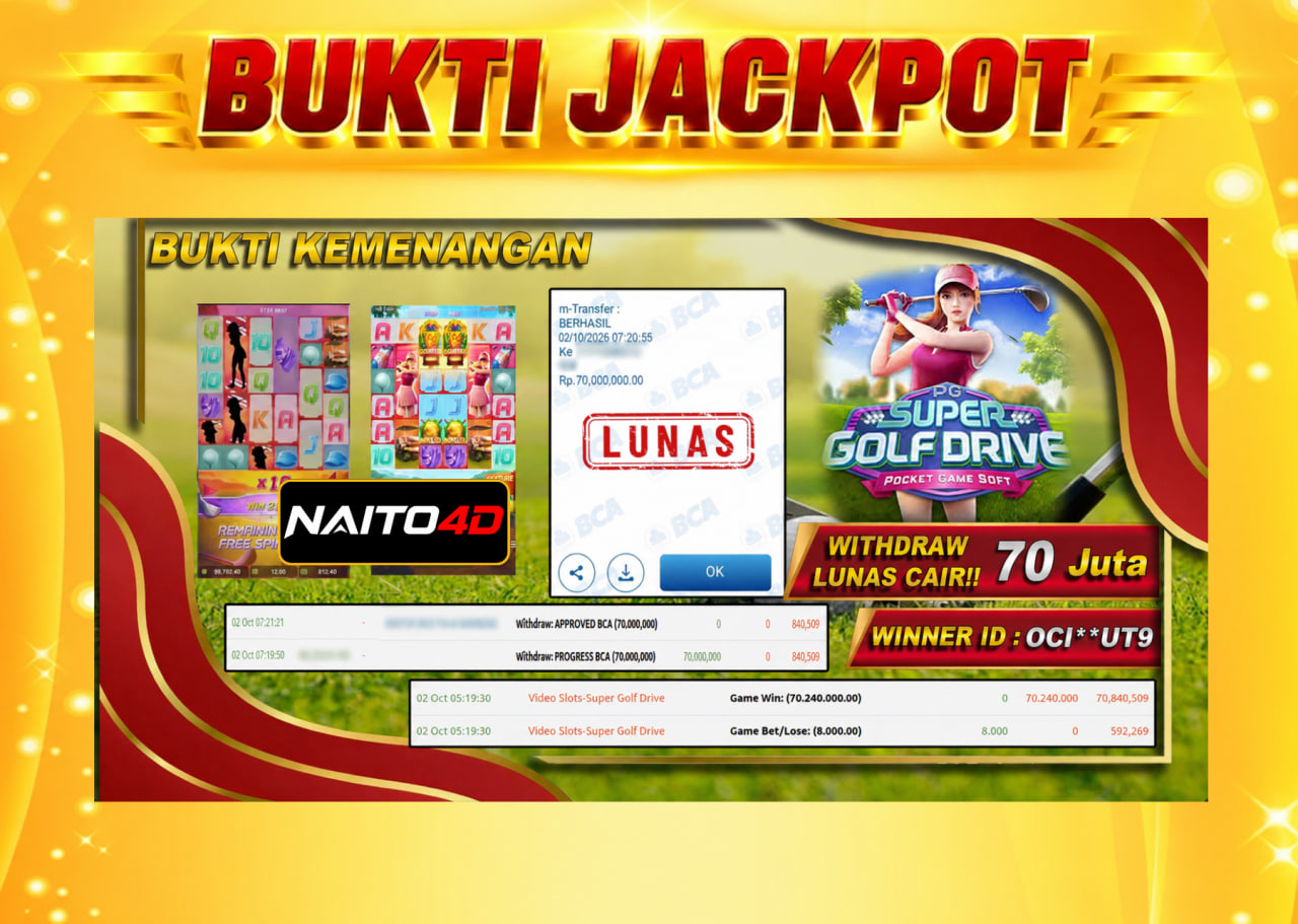 🔥 BUKTI KEMENANGAN 02 OKTOBER 2026 — WITHDRAW Rp70,000,000! 💰🔥 DI GAME SUPER GOLF DRIVE PGSOFT